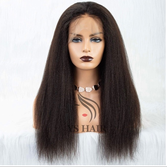 360 Lace Frontal Wigs Italian Yaki Human Hair - Picture 2 of 7